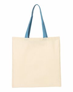 Q-Tees QTB6000 Economical Tote with Contrast-Color Handles