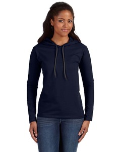 Anvil 887L Ladies 100% Combed Ring Spun Cotton Long Sleeve Hooded T-Shirt