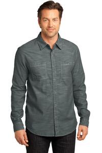 District DM3800 - Mens Long Sleeve Washed Woven Shirt
