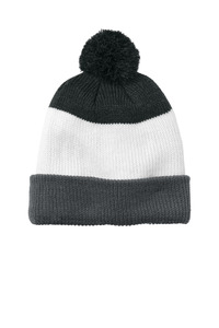 Port Authority C979 Cozy Striped Pom Beanie