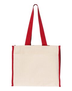 Q-Tees Q1100 14L Tote with Contrast-Color Handles