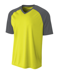 A4 NB3373 Youth Polyester V-Neck Strike Jersey with Contrast Sleeves