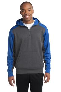 Sport-Tek ST249 Tech Fleece Colorblock 1/4-Zip Hooded Sweatshirt