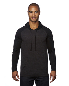 Burnside B8127 Adult Raglan Sleeve Striped Jersey Hooded T-Shirt