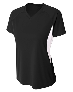 A4 NW3223 Ladies' Color Block Performance V-Neck T-Shirt