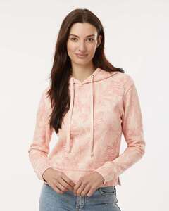 MV Sport W24105 Women's Maddie Floral Print Hooded Sweatshirt