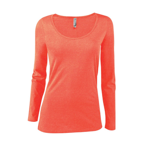 Platinum P507C Ladies CVC Long Sleeve Scoop Neck Tee