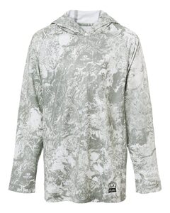 HUK H712L003 Youth Pursuit Mossy Oak Printed Hooded Long Sleeve T-Shirt