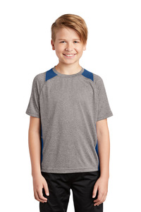 Sport-Tek YST361 Youth Heather Colorblock Contender ™ Tee