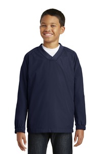 Sport-Tek YST72 Youth V-Neck Raglan Wind Shirt