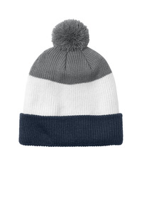 Port Authority C979 Cozy Striped Pom Beanie