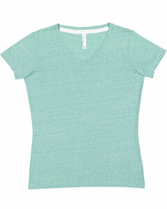 LAT 3591 Ladies' V-Neck Harborside Melange Jersey T-Shirt