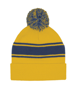 Mega Cap 5076MC Striped Pom Beanie
