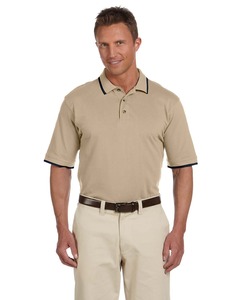 Harriton M210 Adult 6 oz. Short-Sleeve Piqué Polo with Tipping