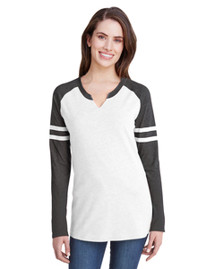 LAT 3534 Ladies' Gameday Mash-Up Long Sleeve Fine Jersey T-Shirt