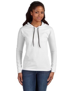 Anvil 887L Ladies 100% Combed Ring Spun Cotton Long Sleeve Hooded T-Shirt