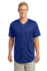 VKM Boy's Full-Button Sleeveless Pro-Mesh Blue Baseball Jersey M