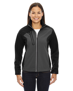 North End 78176 Ladies' Terrain Colorblock Soft Shell with Embossed Print