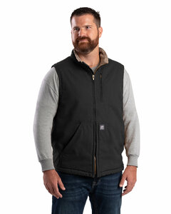 Berne V818 Men's Heartland Sherpa-Lined Washed Duck Vest