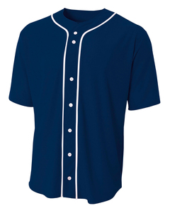 A4 N4184 Shorts Sleeve Full Button Baseball Top