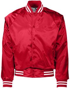 Augusta Sportswear 3610 Satin Baseball Jacket/Striped Trim