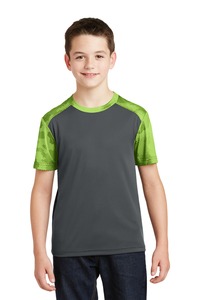 Sport-Tek YST371 Youth CamoHex Colorblock Tee