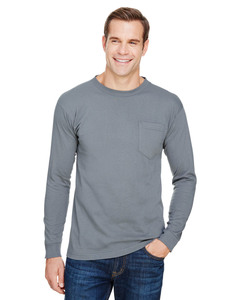 Bayside BA3055 Unisex Union-Made Long-Sleeve Pocket Crew T-Shirt