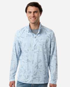 HUK H1200720 Men's Airweight KC Printed Quarter-Zip Pullover