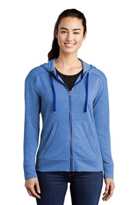 Sport-Tek LST293 Ladies PosiCharge ® Tri-Blend Wicking Fleece Full-Zip Hooded Jacket