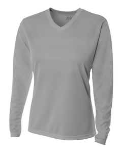 A4 NW3255 Ladies' Birds-Eye Mesh Long Sleeve V-Neck T-Shirt