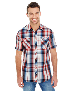 Burnside B9202 Men's Short-Sleeve Plaid Pattern Woven Shirt