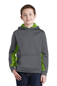 Sport-Tek YST239 Youth Sport-Wick ® CamoHex Fleece Colorblock Hooded Pullover