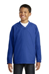 Sport-Tek YST72 Youth V-Neck Raglan Wind Shirt