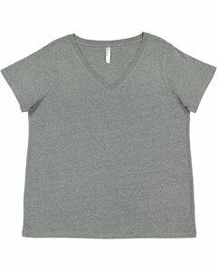LAT 3817 Curvy Collection Women's Fine Jersey V-Neck Tee
