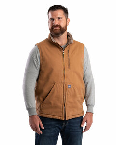 Berne V818 Men's Heartland Sherpa-Lined Washed Duck Vest