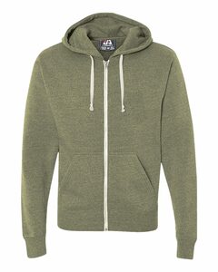 J America JA8872 Adult Triblend Full-Zip Fleece Hooded Sweatshirt