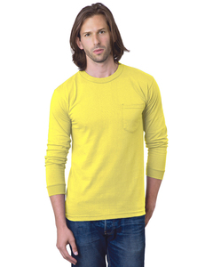 Bayside BA8100 Adult 6.1 oz., 100% Cotton Long Sleeve Pocket T-Shirt