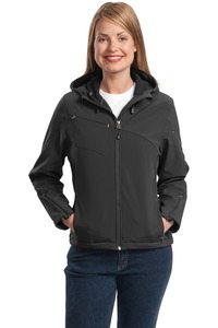Port Authority L706 Ladies Textured Hooded Soft Shell Jacket
