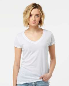 Tultex 0244TC Women's Poly-Rich V-Neck T-Shirt thumbnail