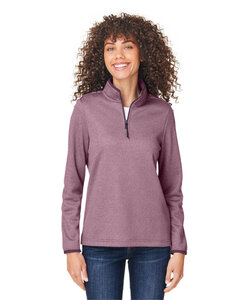 CORE365 CE73W Ladies' Venture Heathered Stripe Quarter-Zip