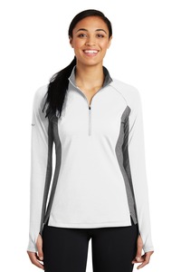 Sport-Tek LST854 Ladies Sport-Wick ® Stretch Contrast 1/2-Zip Pullover
