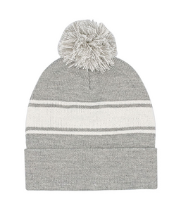 Mega Cap 5076MC Striped Pom Beanie