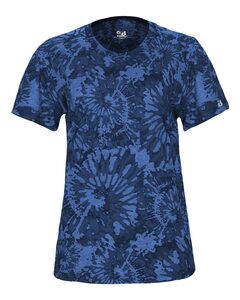 Badger Sport 4974 Tie Dye Tri Blend Women Tee