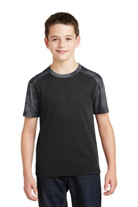 Sport-Tek YST371 Youth CamoHex Colorblock Tee