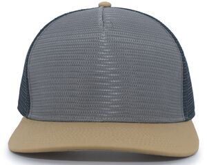 Pacific Headwear P724 5-Panel Mesh Overlay Trucker Snapback