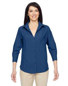 Harriton M610W Women's Paradise Three-Quarter Pullover Sleeve Performance Shirt