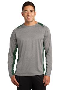 Sport-Tek ST361LS Long Sleeve Heather Colorblock Contender ™ Tee