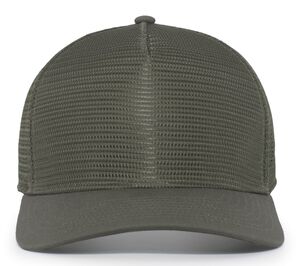 Pacific Headwear P724 5-Panel Mesh Overlay Trucker Snapback
