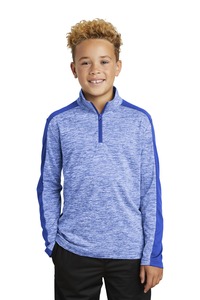 Sport-Tek YST397 Youth PosiCharge ® Electric Heather Colorblock 1/4-Zip Pullover