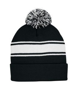 Mega Cap 5076MC Striped Pom Beanie